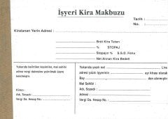 İşyeri Kira Makbuzu 2 Nüsha Otokopisiz