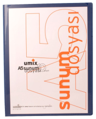 Umix A5 Önden Cepli 10'lu Sunum Dosyası Lacivert