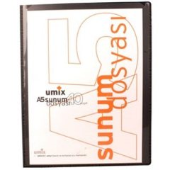Umix A5 Önden Cepli 40'lı Sunum Dosyası Siyah
