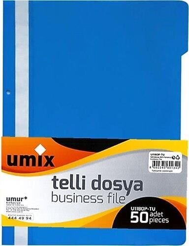 Umix Telli Dosya Business File 50'li Paket Mavi
