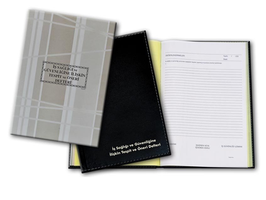 İş Sağlığı ve Güvenliğine İlişkin Tespit ve Öneri Defteri 3 Nüsha 50 Sayfa Karton Kapak