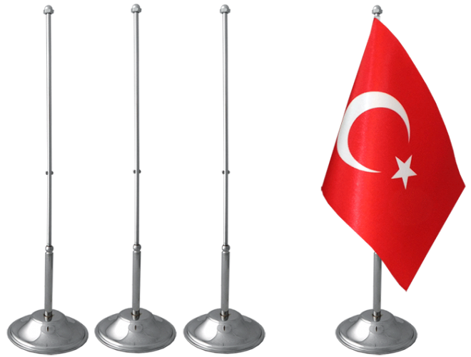 Masa Üstü Bayrak Direği Krom Tekli