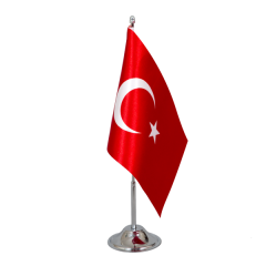 Masa Üstü Bayrak Direği Krom Tekli