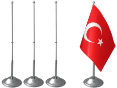 Masa Üstü Bayrak Direği Krom Tekli