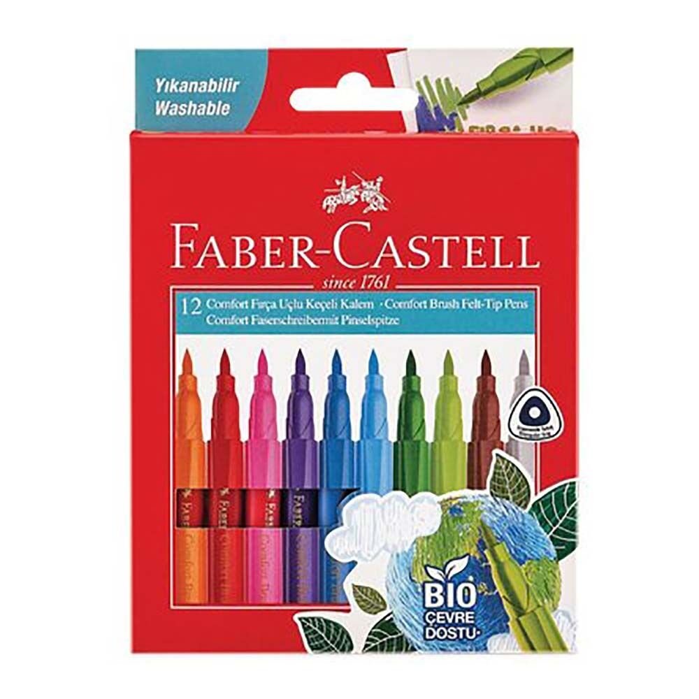Faber Comfort Keçeli Kalem Fırça Uç 12 Li BIO