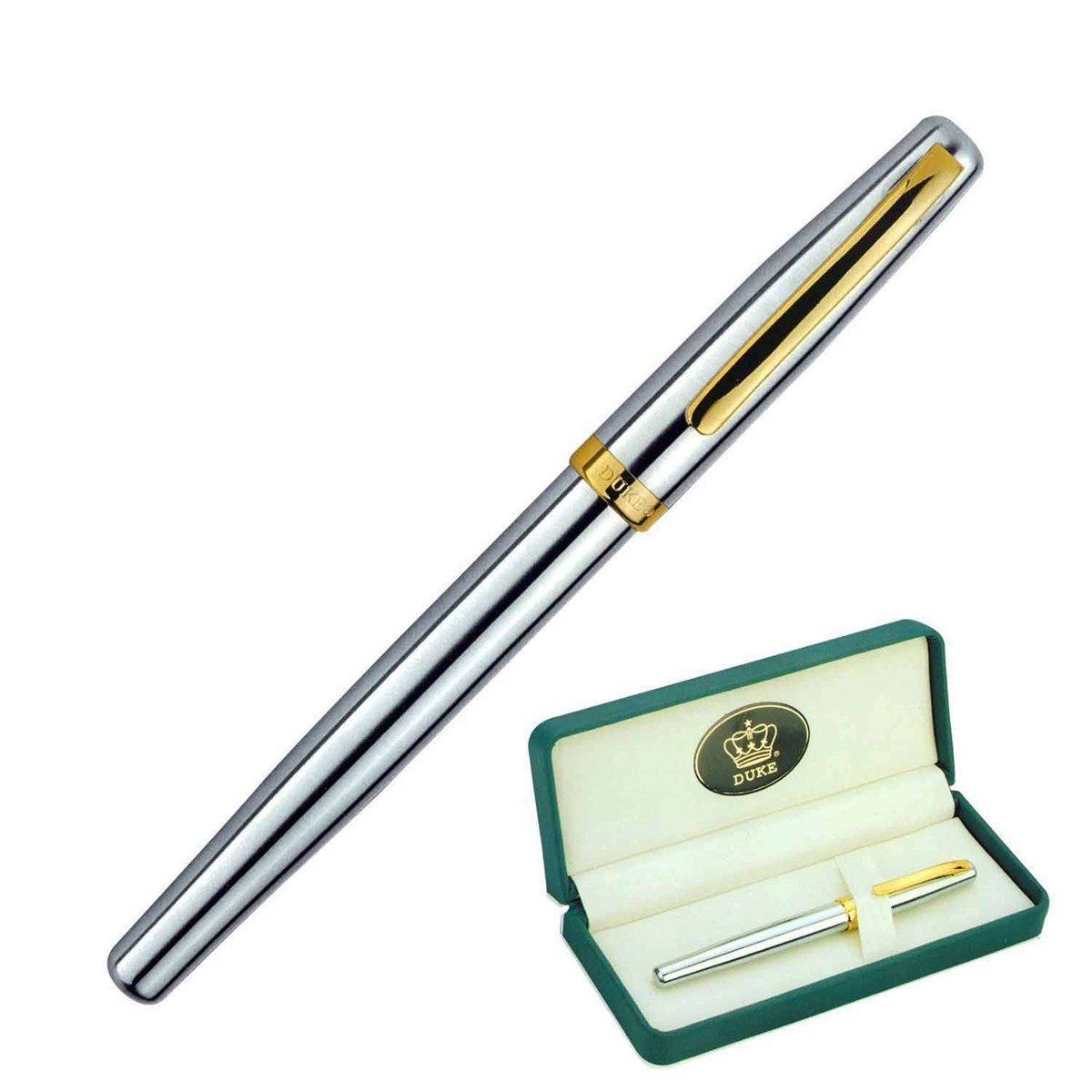Duke PE KLM0039 Tükenmez Kalem Krom Lüks Kutulu Yedekli