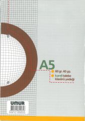 Umur Kolej Yedeği A5 Kareli Beyaz