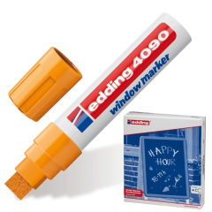 Edding 4090 Chalk Marker Likit Sıvı Tebeşir - Cam Kalemi 4-15mm Turuncu