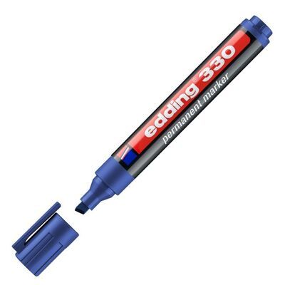 Edding E-330 Permanent Marker Kalem Kesik Uçlu Mavi
